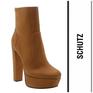 SCHUTZ Brown Platform Ankle Boots